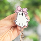 Ghost with Pink Bow Retractable Badge Reel