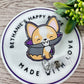 Halloween dracula Corgi retractable badge reel