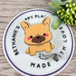 Chubby French Bulldog retractable badge reel