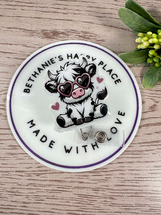 Cow retractable badge reel