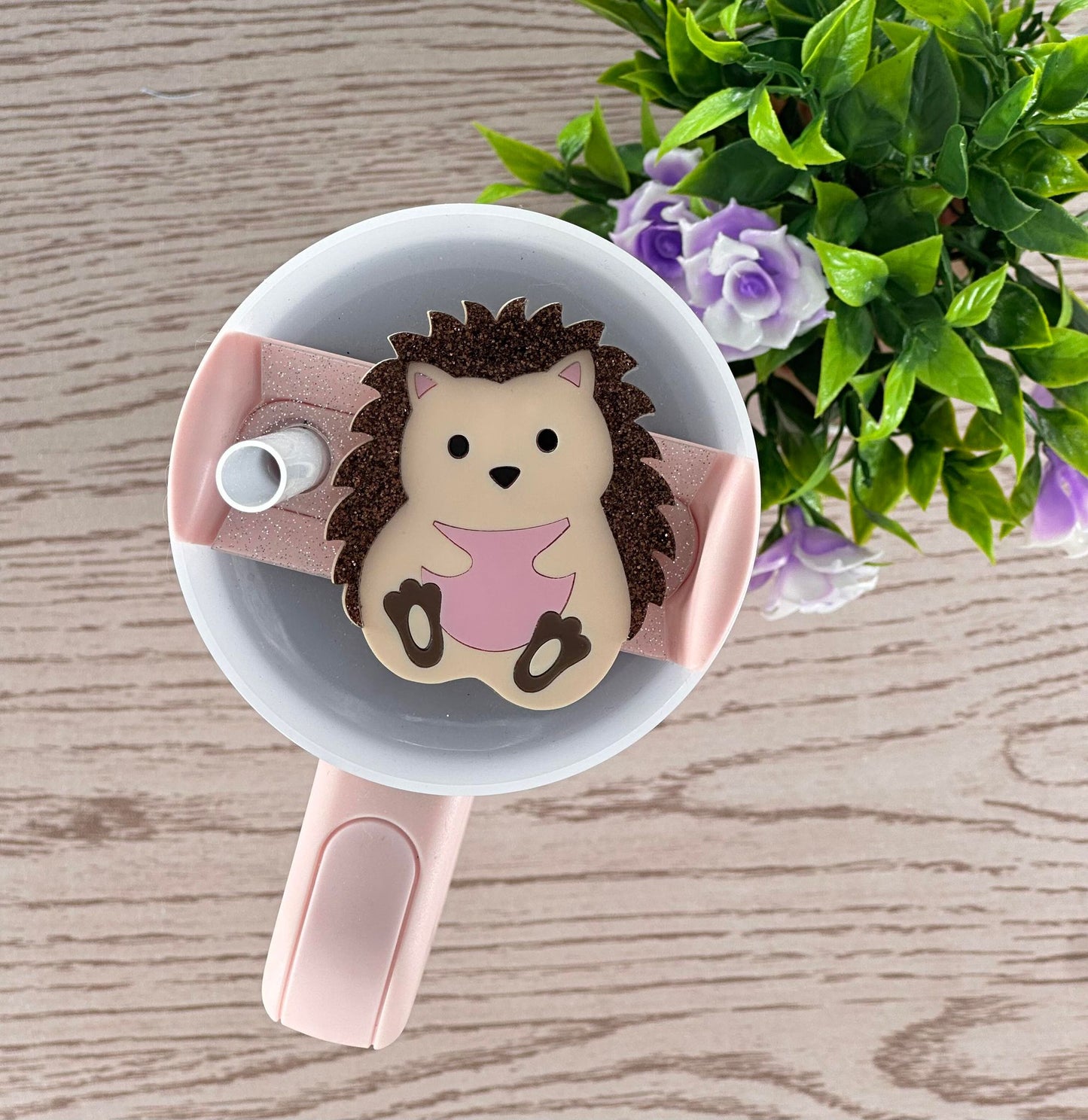 Hedgehog cup topper, hedgehug gifts, 20oz, 30oz, 40oz, topper for quencher tumbler, gifts for her, acrylic cup topper, cup accessories