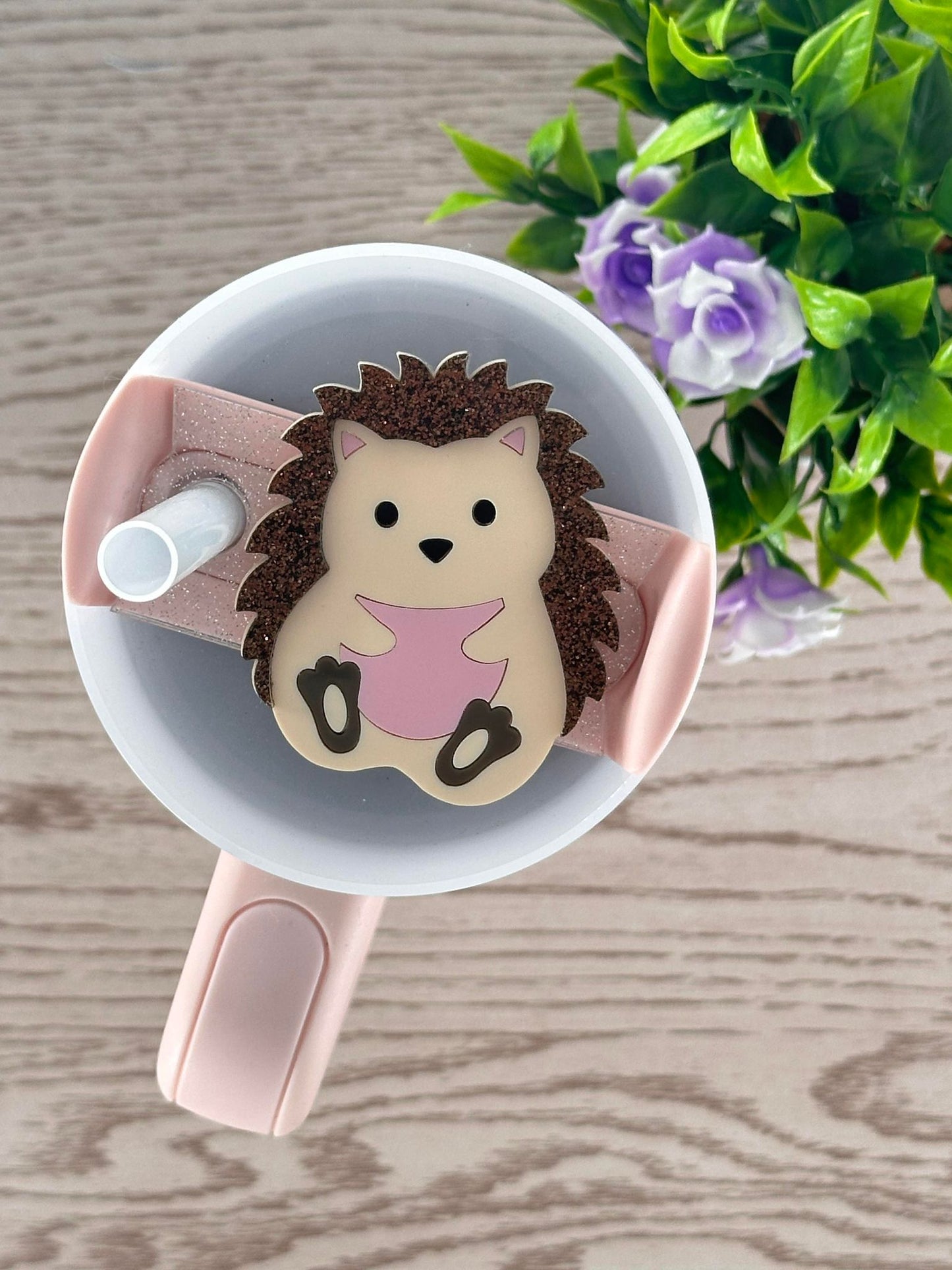 Hedgehog cup topper, hedgehug gifts, 20oz, 30oz, 40oz, topper for quencher tumbler, gifts for her, acrylic cup topper, cup accessories