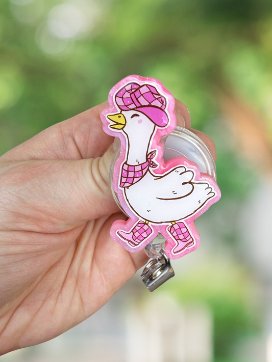 Cowgirl goose badge reel