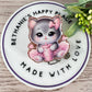 Kitty in tutu retractable badge reel