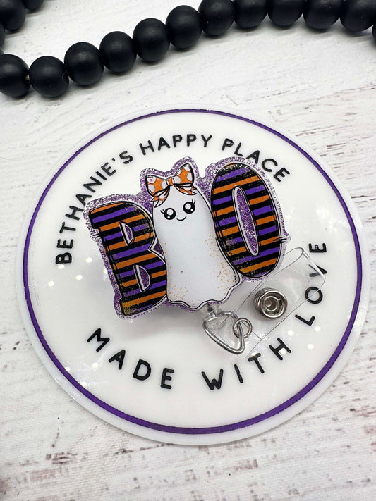 Halloween Boo badge reel