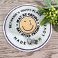 May be crying but still trying mental health retractable badge reel