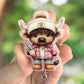 Cute highland cow retractable badge reel