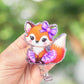 Fox in purple tutu retractable badge reel