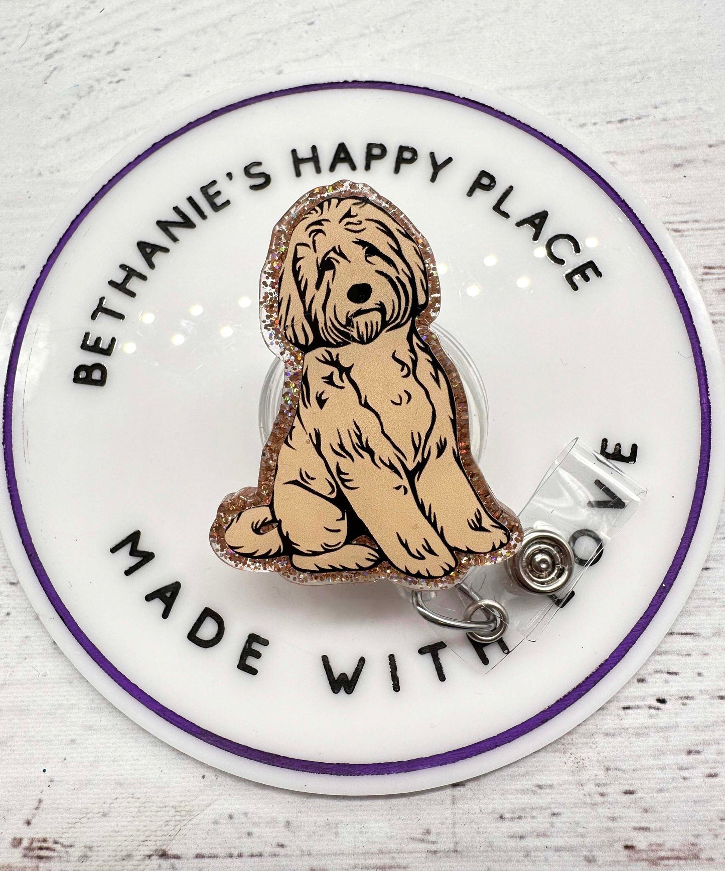Goldendoodle badge holder
