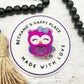 Purple owl badge reel