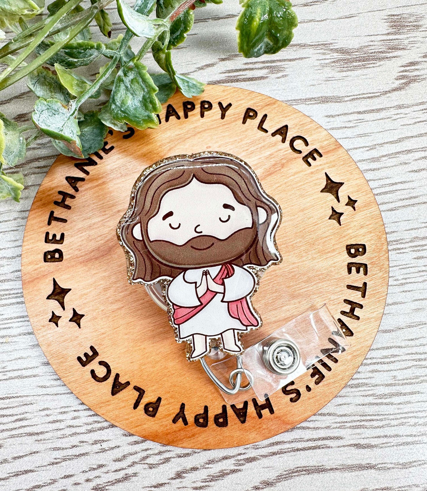 Jesus retractable badge reel