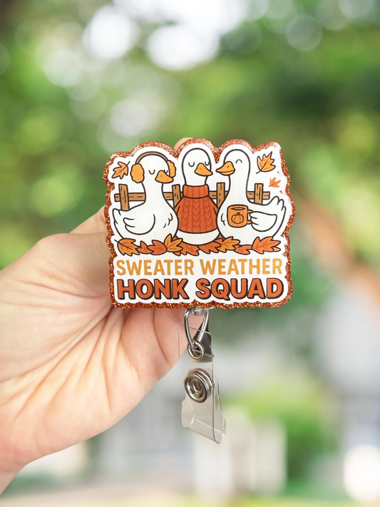 Sweater Weather Goose Retractable Badge Reel