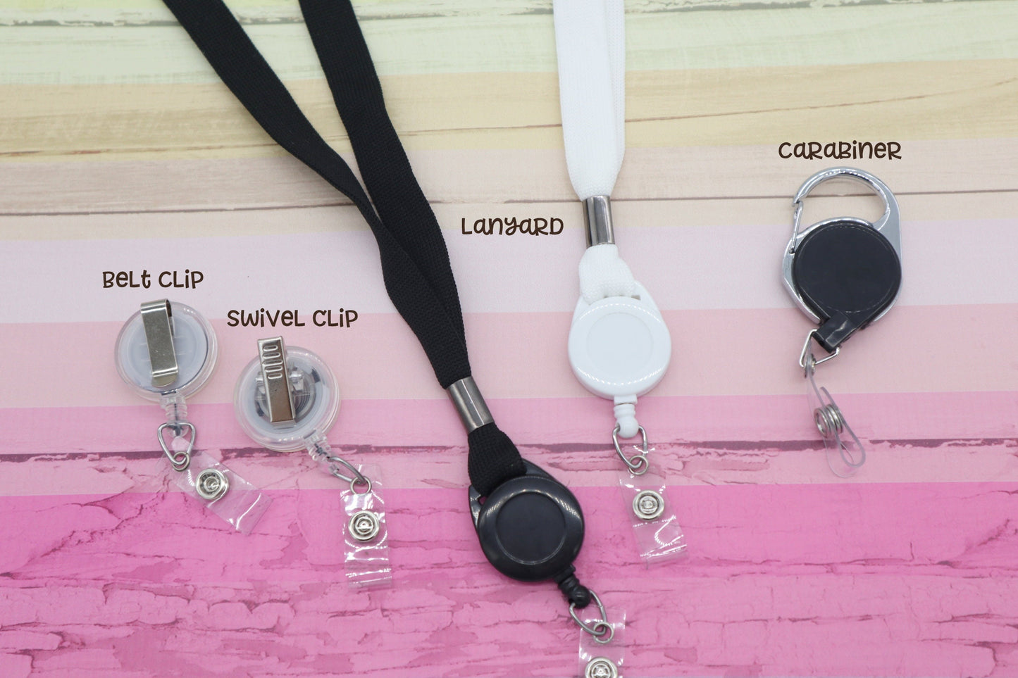 Peach badge reel