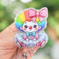 Cute clown in tutu retractable badge reel