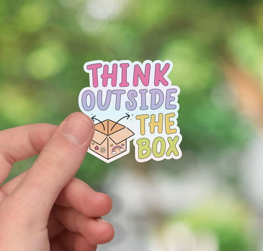 Think outside the box sticker
