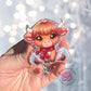 Christmas cow retractable badge reel