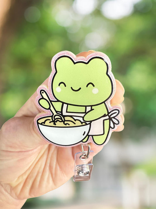 Cooking frog retractable badge reel