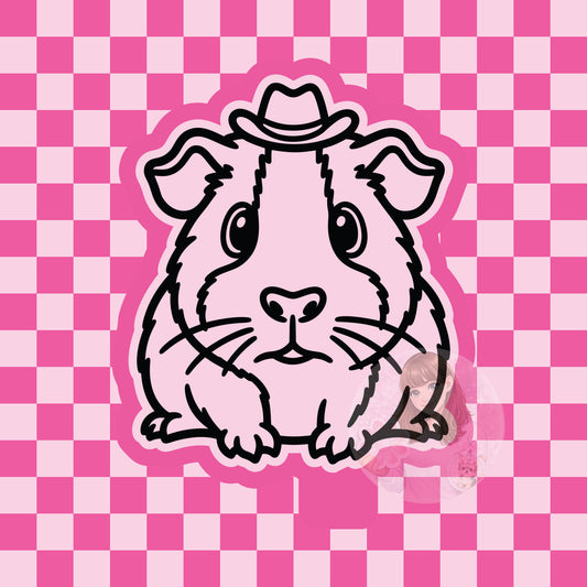 Guinea pig cowboy hat silicone freshie mold
