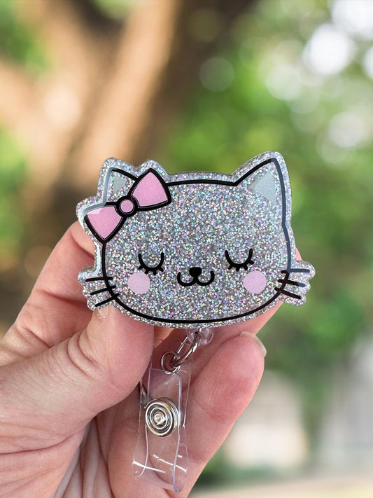 Cute kitty cat badge reel
