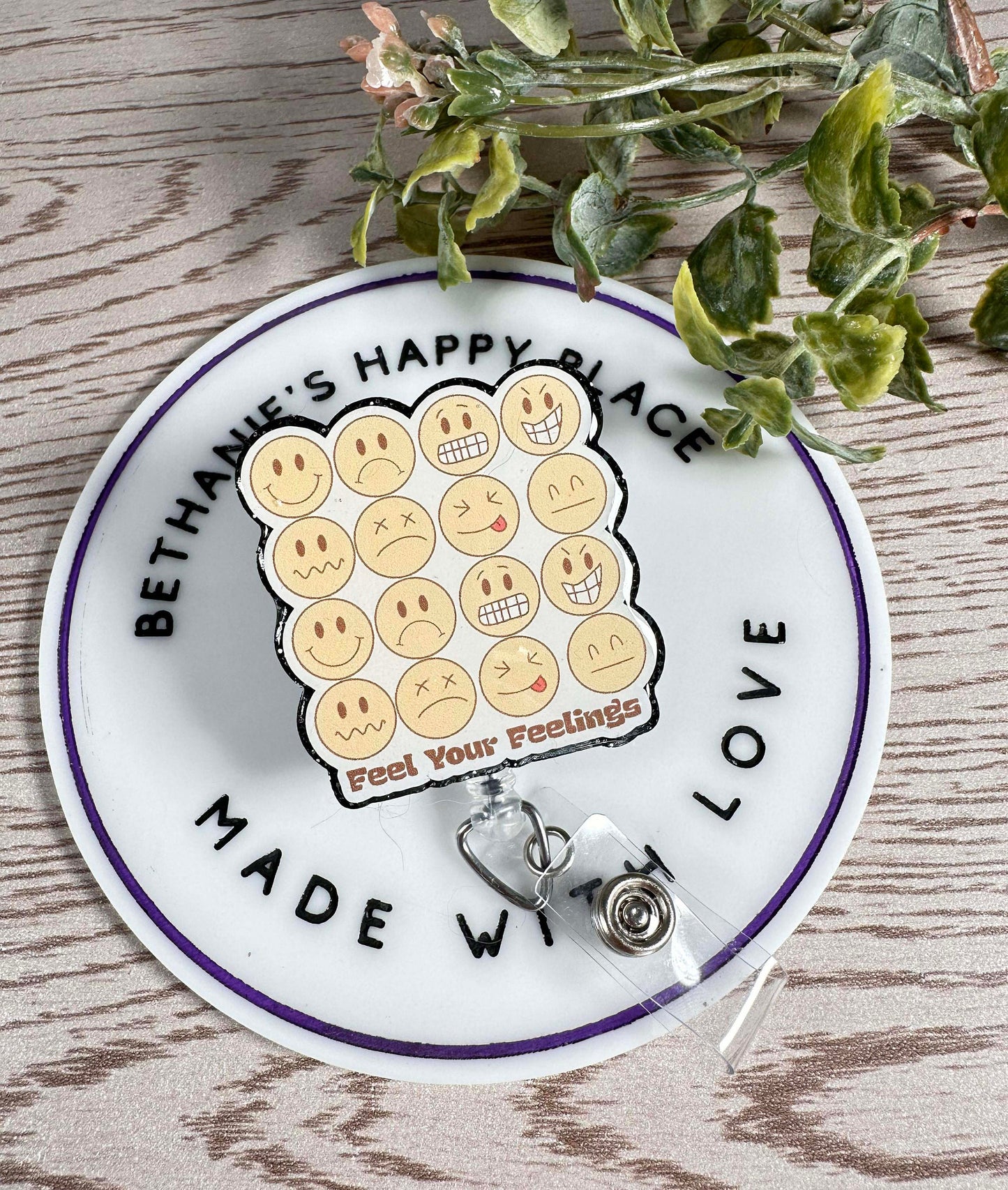 Feel your feelings retractable badge reel