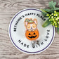 Halloween Corgi pumpkin retractable badge reel