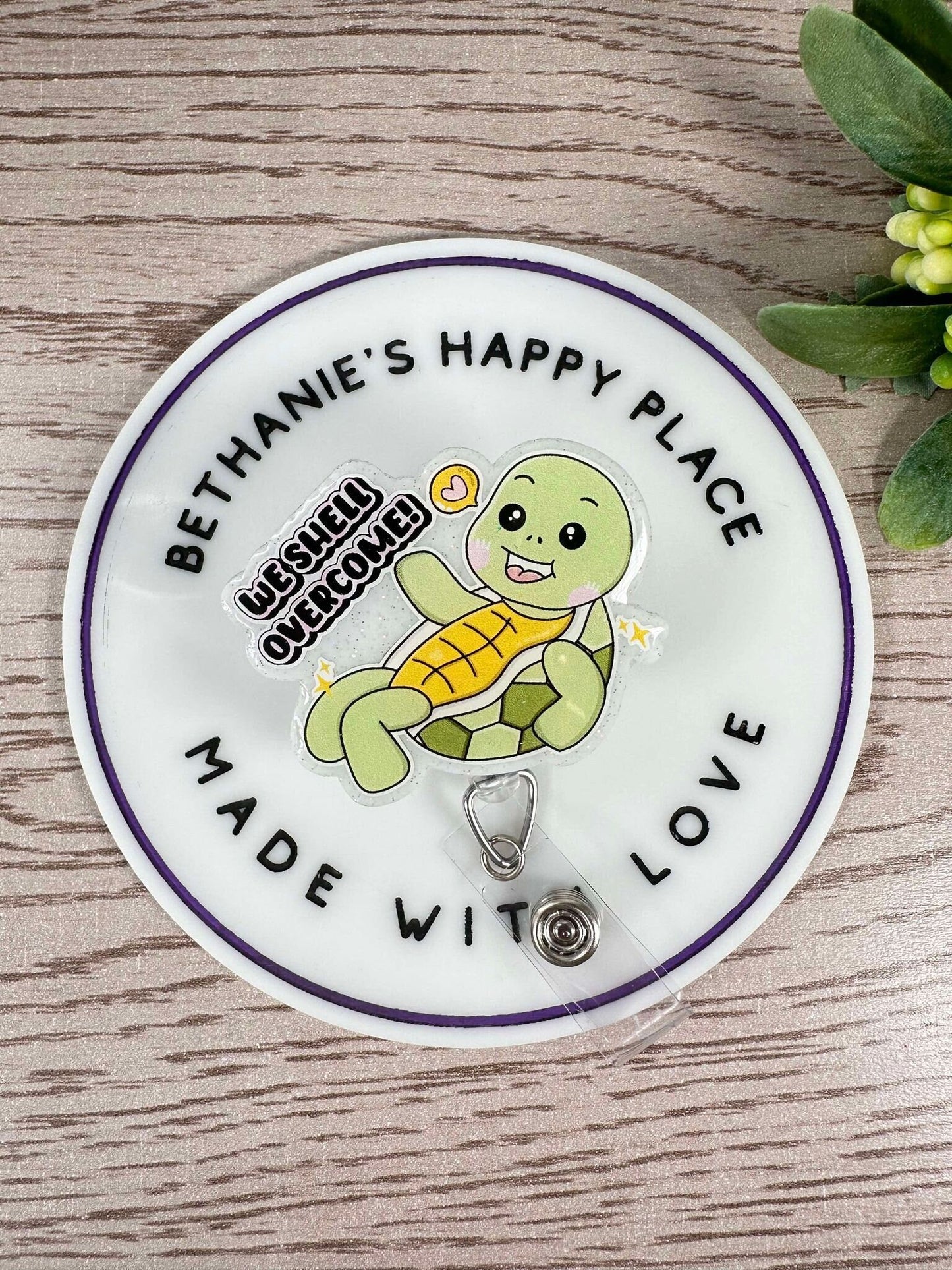 We shell overcome mental health turtle retractable badge reel