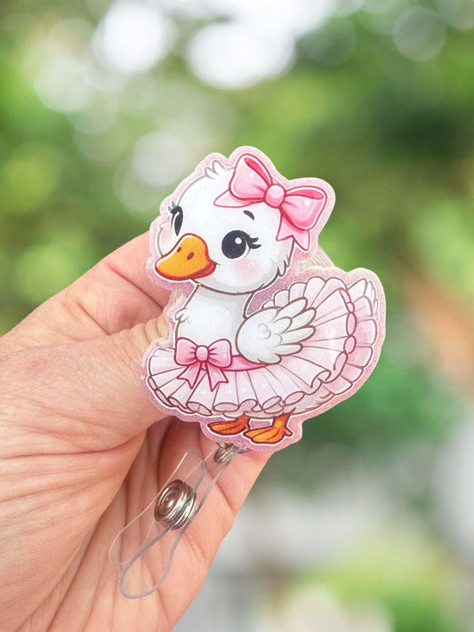 Cute goose retractable badge reel