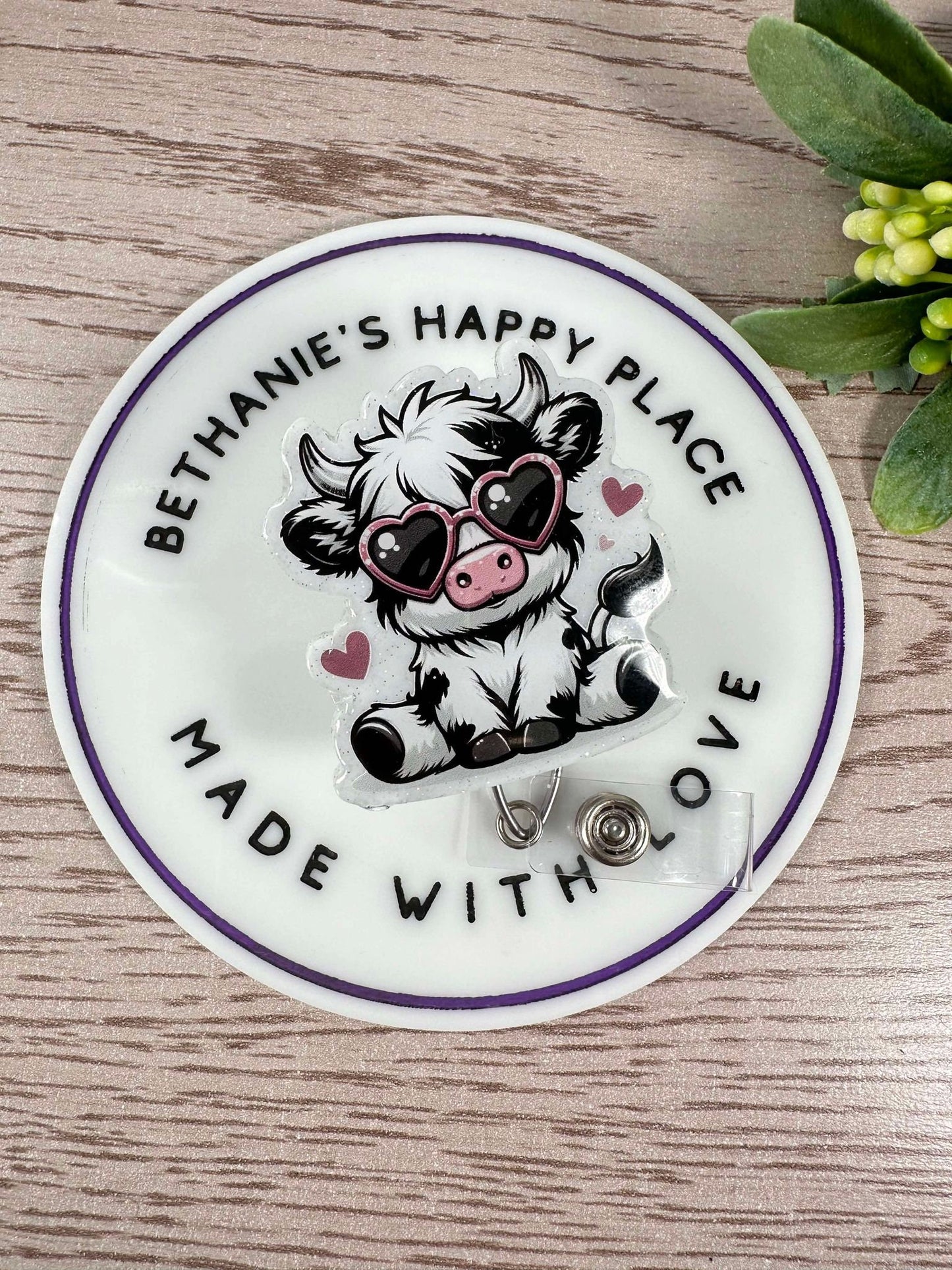 Cow retractable badge reel