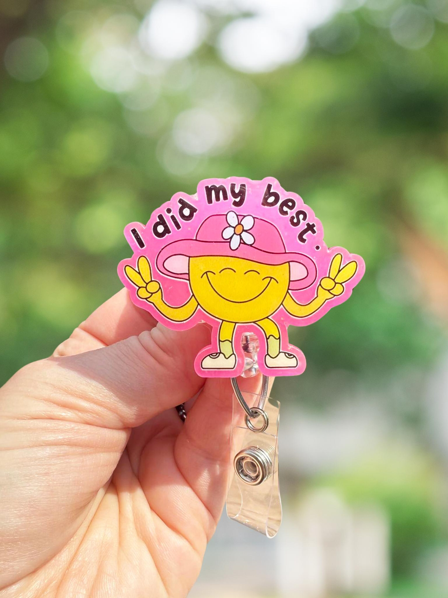 I did my best retractable badge reel