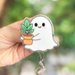 Ghost Holding Plant Retractable Badge Reel