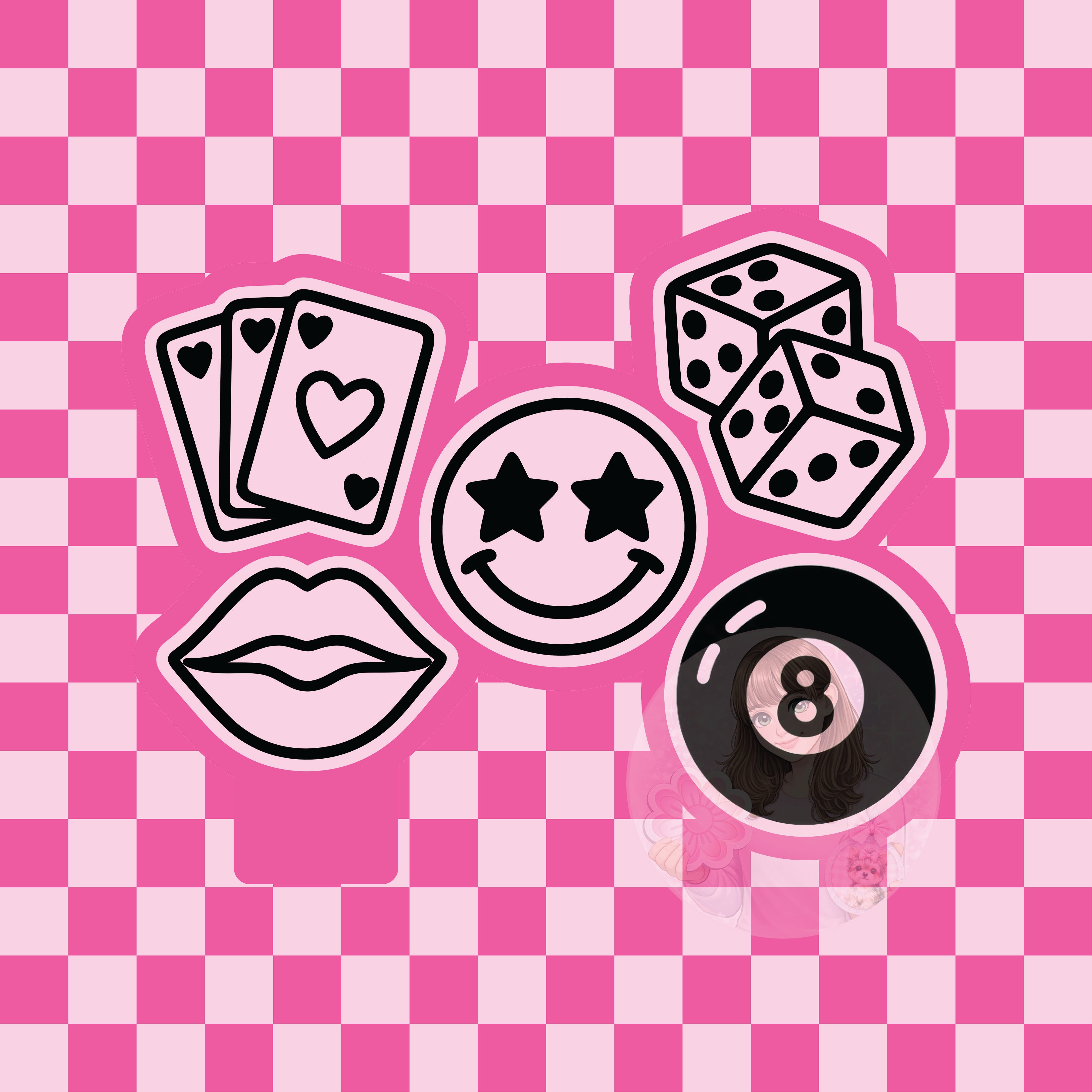 Charmie silicone mold - 8 ball, dice, cards, smile, and lips – Bethanie ...