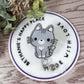 Gray cat retractable badge reel