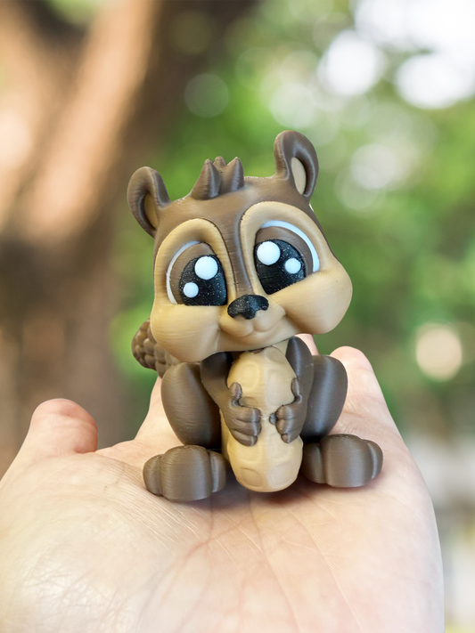 Cute brown squirrel 3D printed articulated figurine