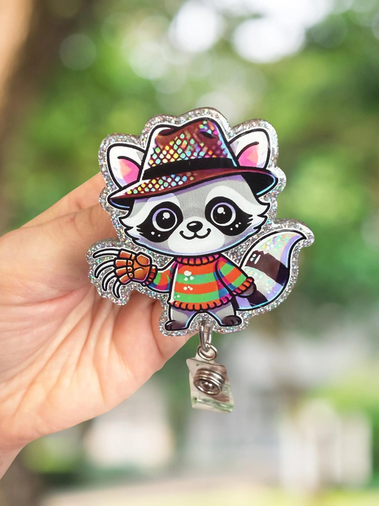 Freddy Raccoon Retractable Badge Reel