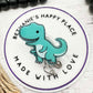 Teal dinosaur badge reel