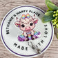 Rainbow tutu cow retractable badge reel