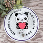 Panda with heart retractable badge reel
