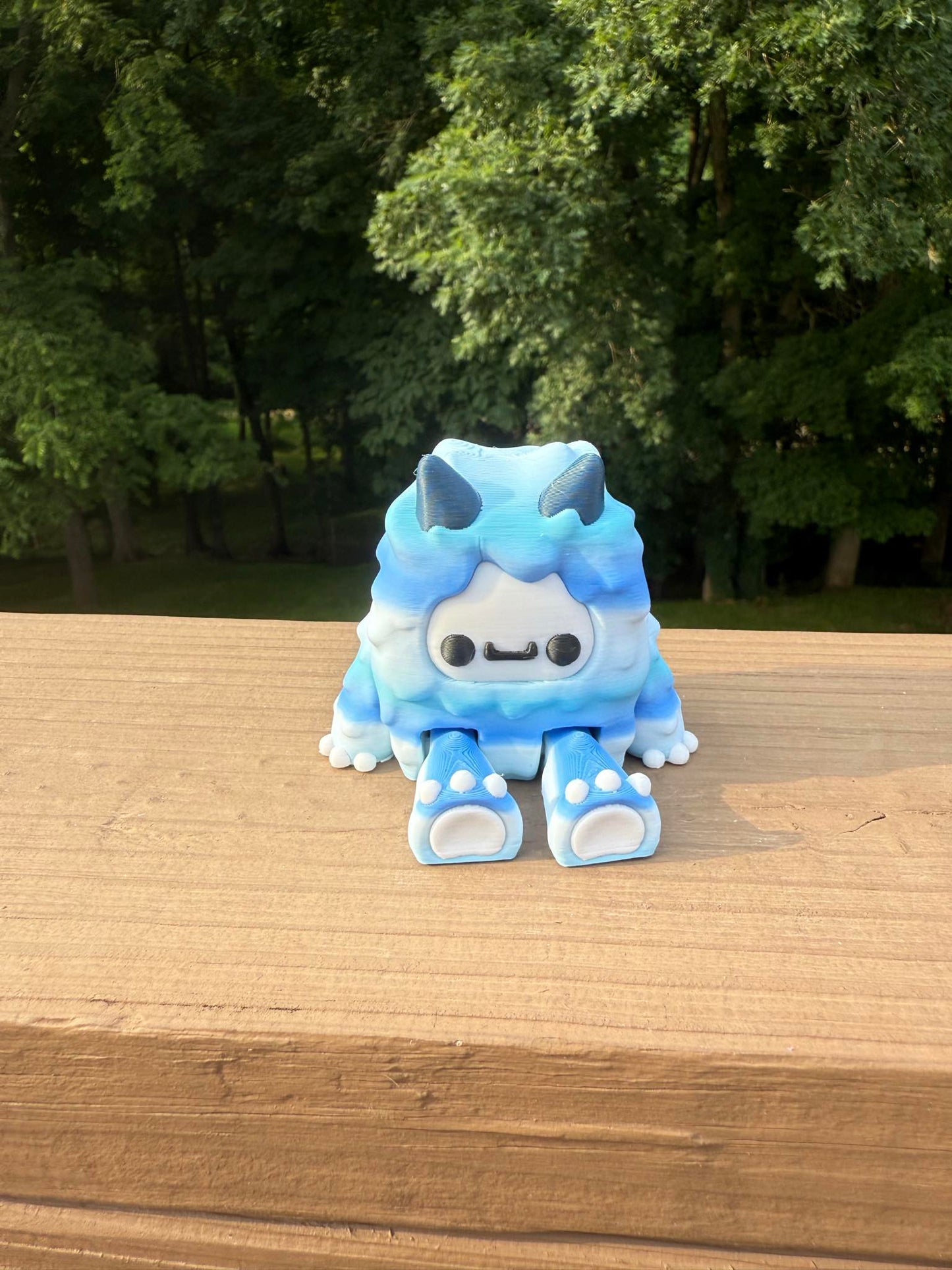 Blue yeti articulated 3D printed figurine