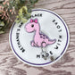 Pink dinosaur retractable badge reel