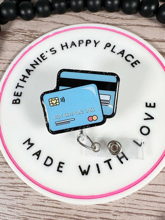Credit cards retractable badge reel