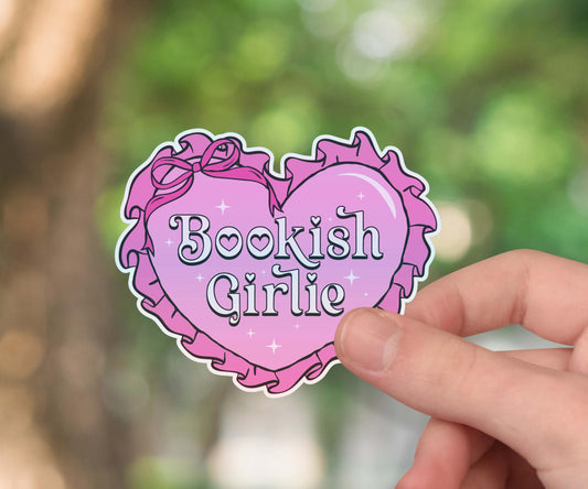 Bookish girlie heart sticker