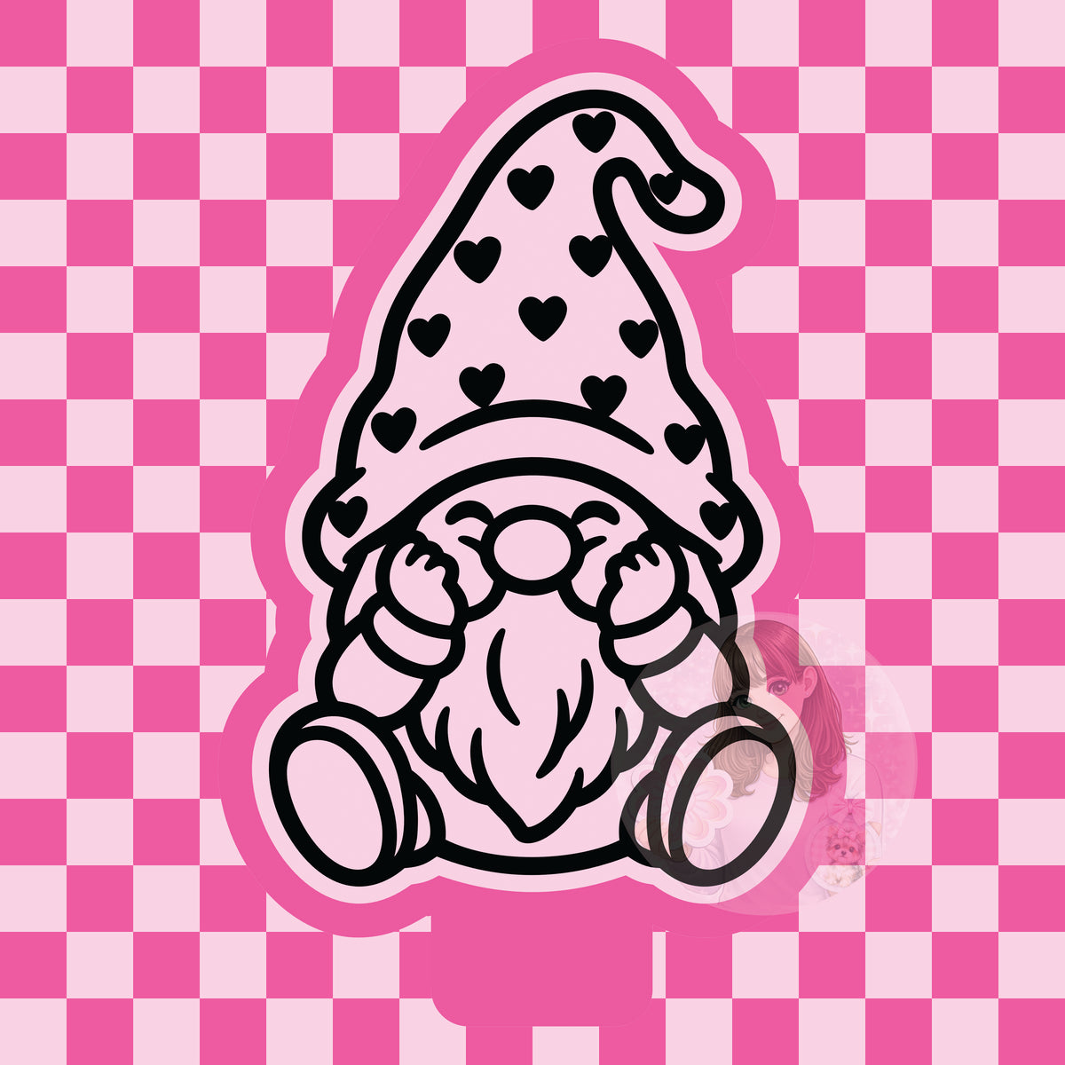 Gnome with heart hat silicone mold