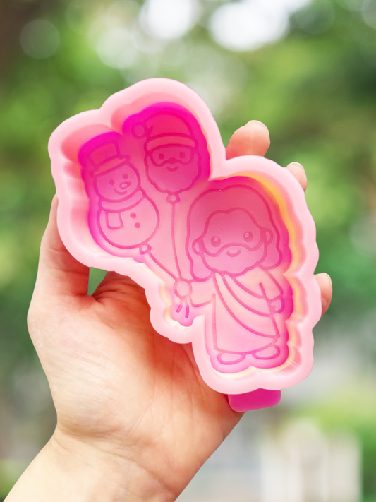 Jesus with Christmas balloons mold - READY TO SHIP