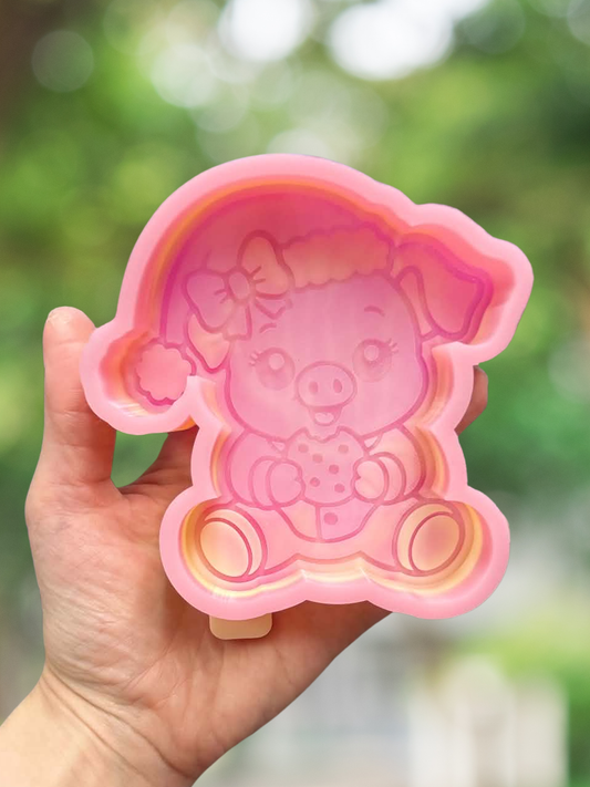 Christmas pig with cookie mold - READY TO SHIP