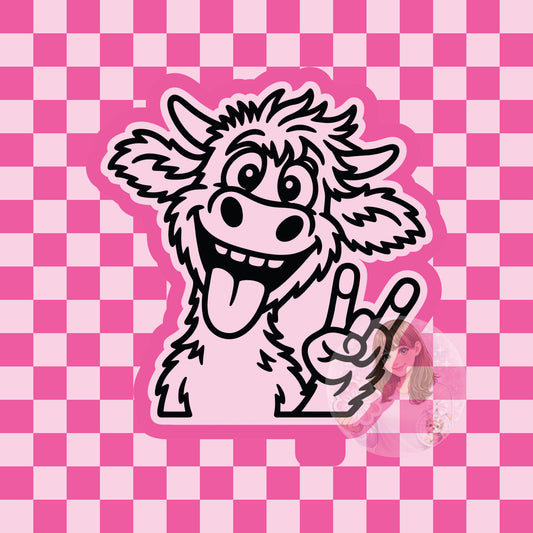 Rock on highland cow silicone freshie mold