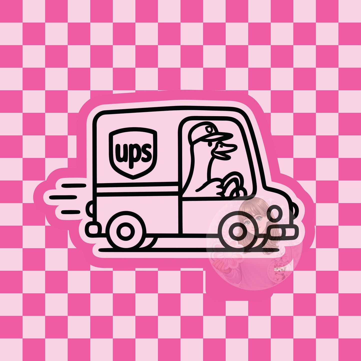 Brown delivery truck goose silicone freshie mold