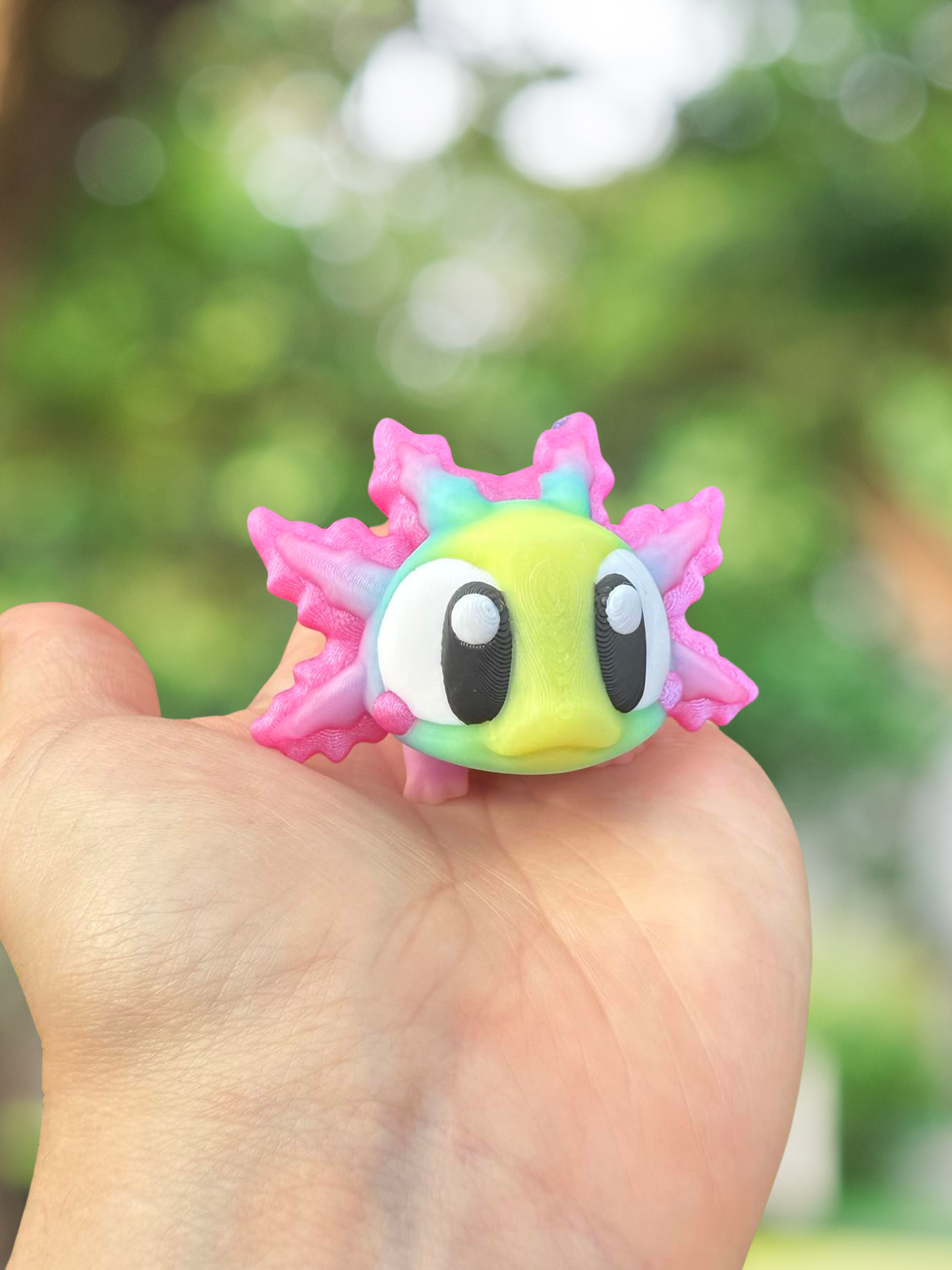 Axolotl 3D printed articulated figurine - GLOW IN THE DARK