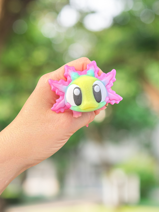 Axolotl 3D printed articulated figurine - GLOW IN THE DARK