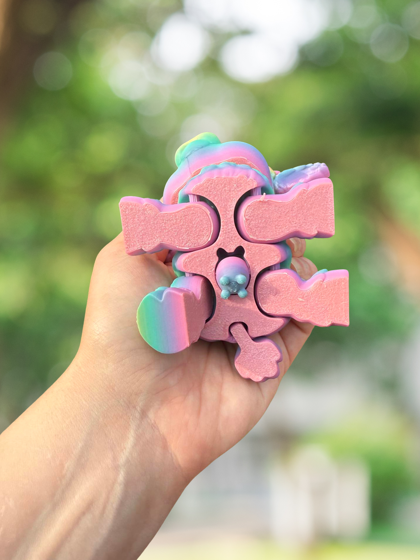 Rainbow cow articulated 3D figurine