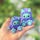 3D printed periwinkle kitty yeti articulated figurine
